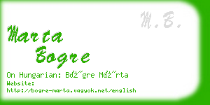 marta bogre business card